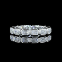 1.34 Cts Platinum Emerald Shape Eternity Band Eternity Band