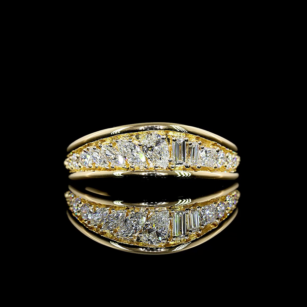 0.57 Cts 14k Yellow Gold Mix Shape Special Eternity Band