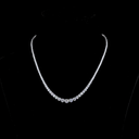 8.9 Cts 14k White Gold Round Shape Riviera Necklace