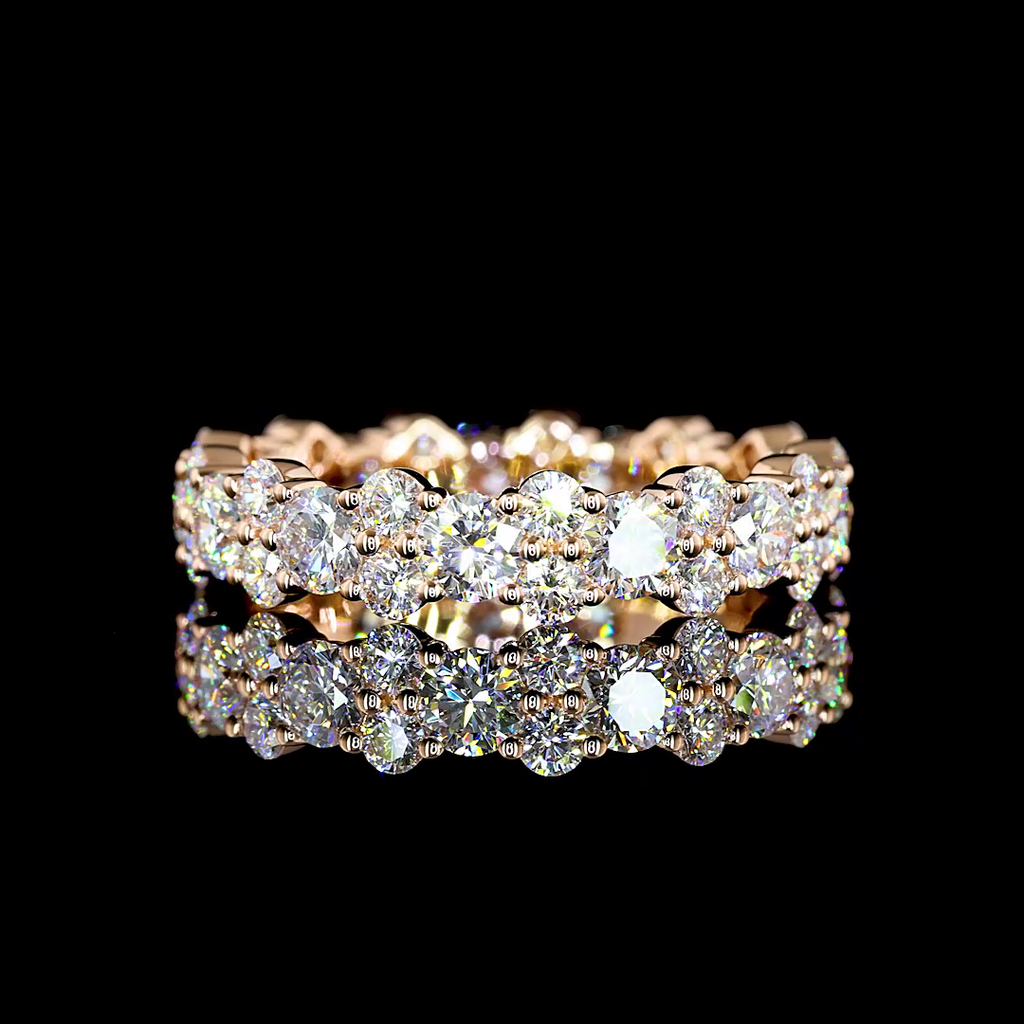 3.04 Cts 14k Rose Gold Round Shape Eternity Band Eternity Band