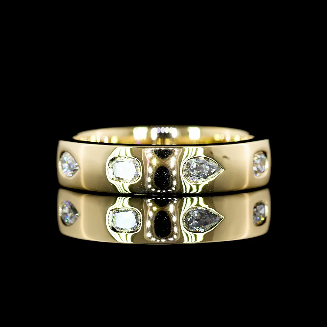 0.56 Cts 14k Yellow Gold Mix Shape Eternity Band Eternity Band