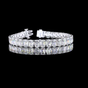 35.77 Cts Platinum Radiant Modified Shape Tennis Bracelet
