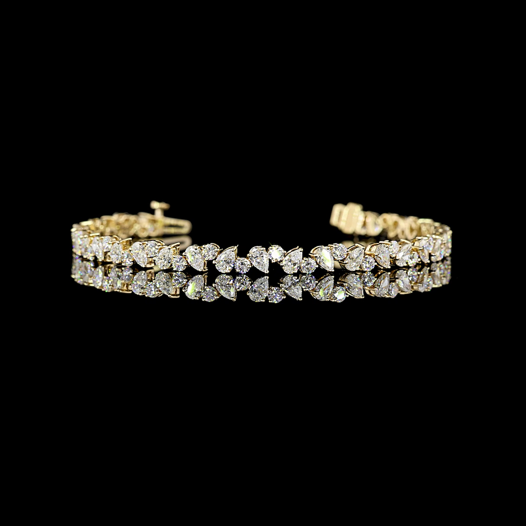 5.12 Cts 14k Yellow Gold Mix Shape Tennis Bracelet