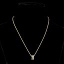 1.22 Cts 14k Yellow Gold Baguette Shape Pendant Pendant