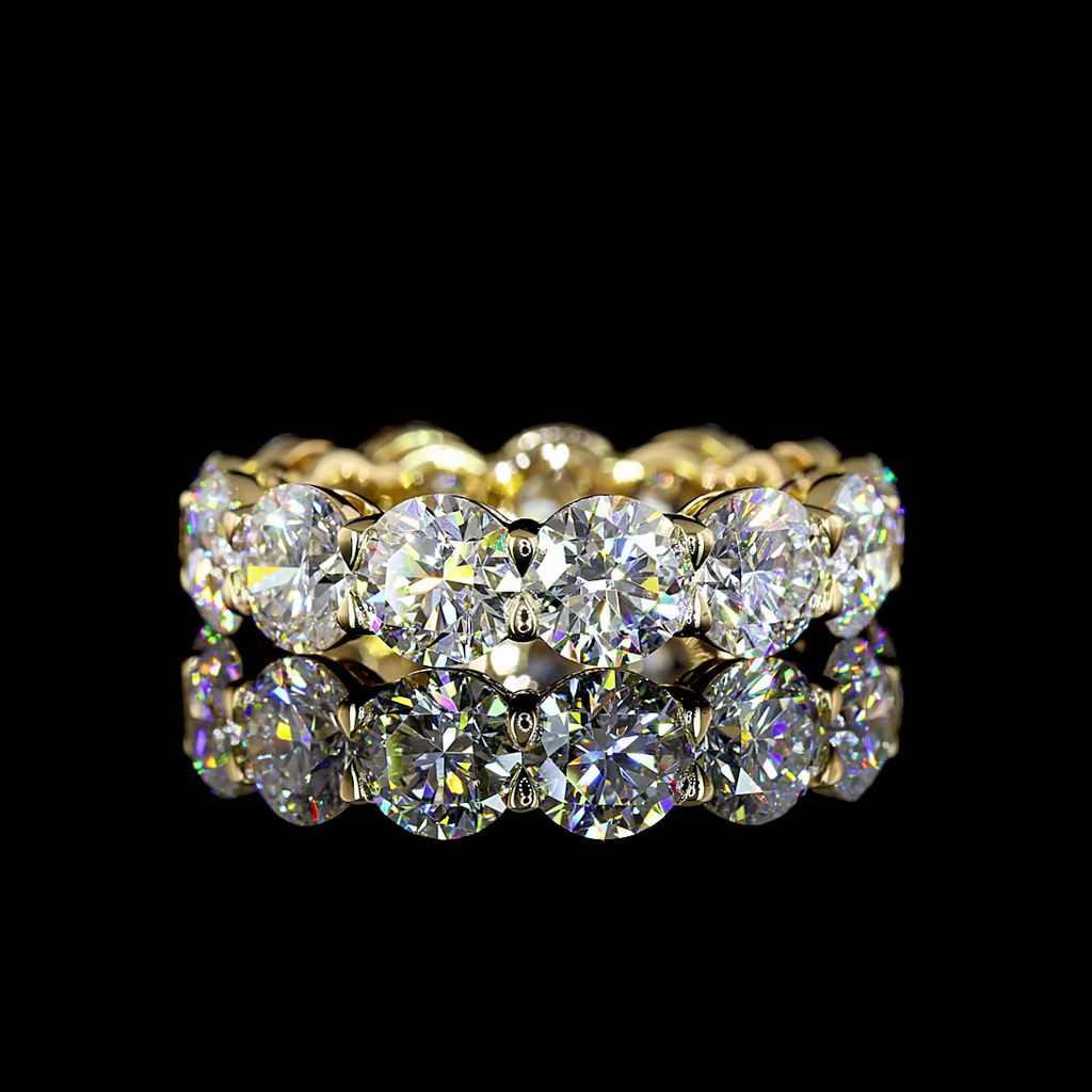 8.14 Cts 14k Yellow Gold Round Shape Eternity Band Eternity Band