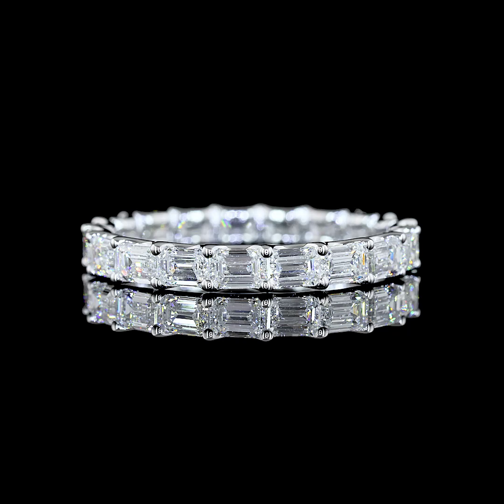 2.23 Cts 14k White Gold Emerald Shape Eternity Band Eternity Band