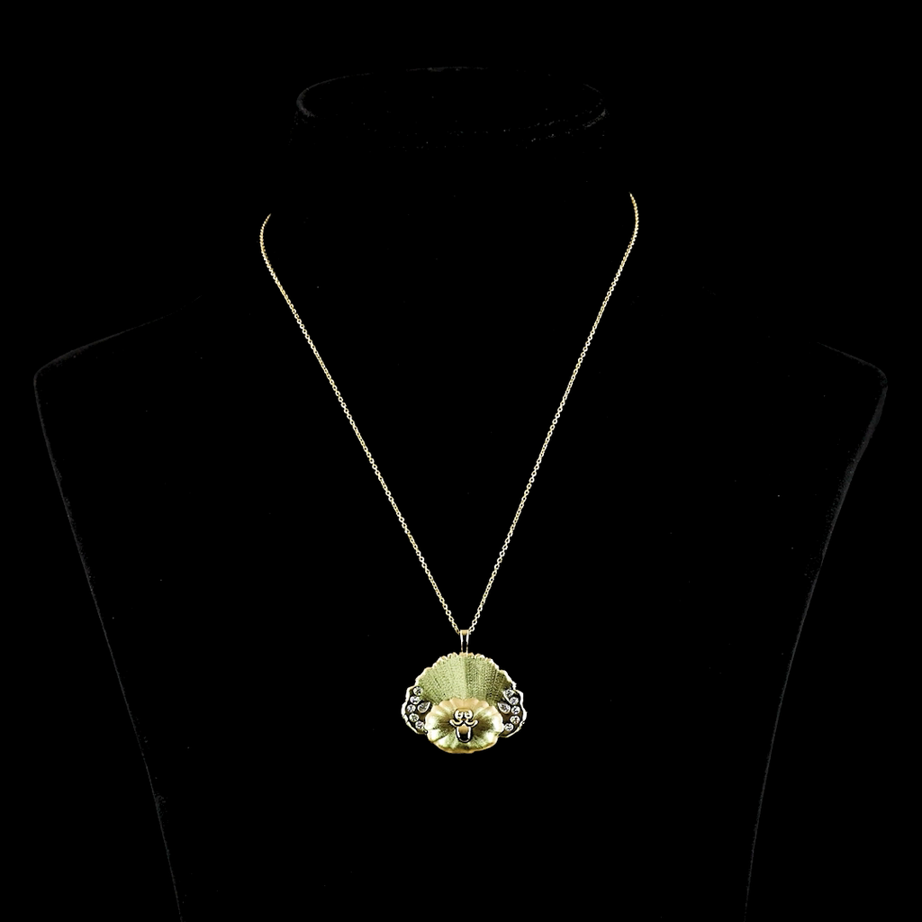 0.38 Cts 14k Yellow Gold Pear Shape Symbol Pendant