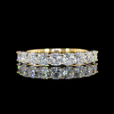 1.92 Cts 14k Yellow Gold Square Cushion Brilliant Shape Half Eternity Eternity Band