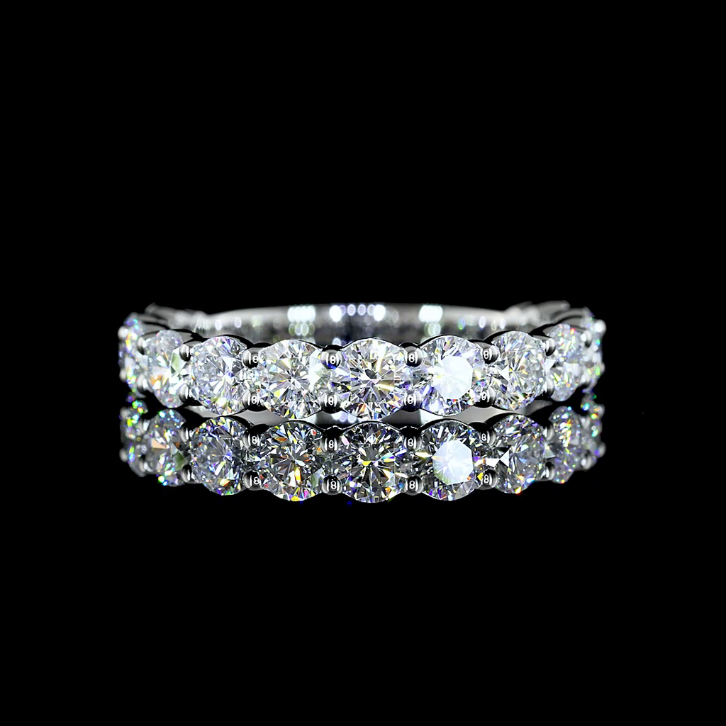 1.46 Cts Platinum Round Shape 3/4 Band Eternity Band