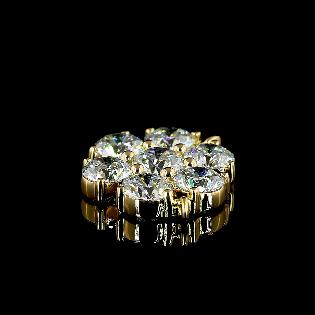 0.96 Cts 18k Yellow Gold Round Shape Station Necklace