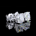 4.13 Cts 14k White Gold Square Cushion Brilliant Shape Studs Earring