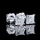2.04 Cts 14k White Gold Princess Shape Studs Earring