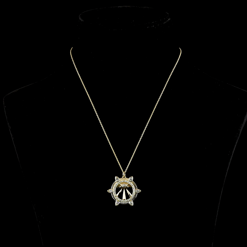 0.93 Cts 14k Yellow Gold Pear Shape Symbol Pendant