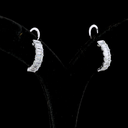 4.62 Cts 14k White Gold Emerald Shape C Hoops Earring