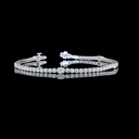 6.04 Cts 14k White Gold Oval Shape Station Line Tennis Bracelet