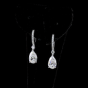 3.8 Cts 14k White Gold Pear Shape Hanging Earring