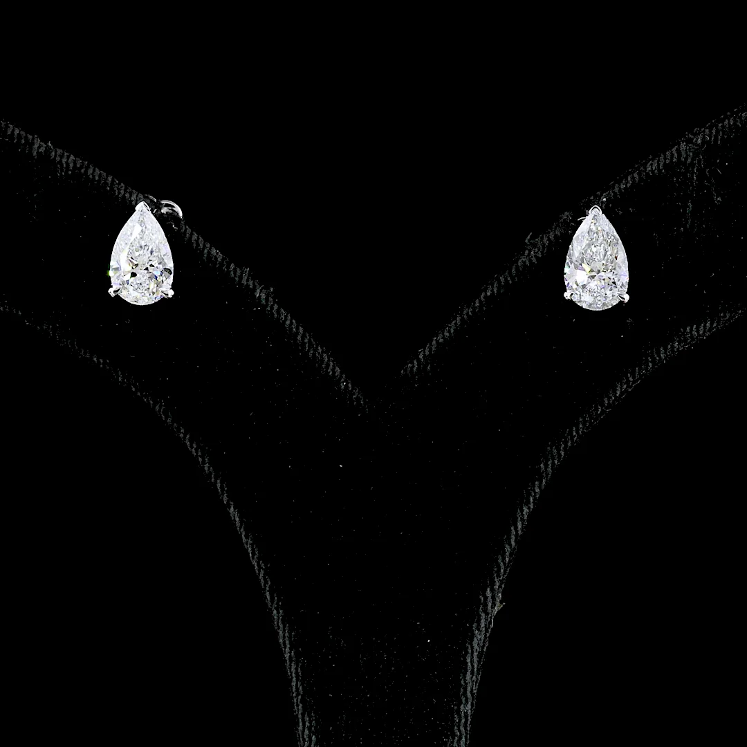 2.36 Cts 14k White Gold Pear Shape Studs Earring