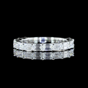 1.25 Cts Platinum Emerald Shape 3/4 Band Eternity Band