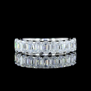 1.29 Cts Platinum Emerald Shape Half Eternity Eternity Band