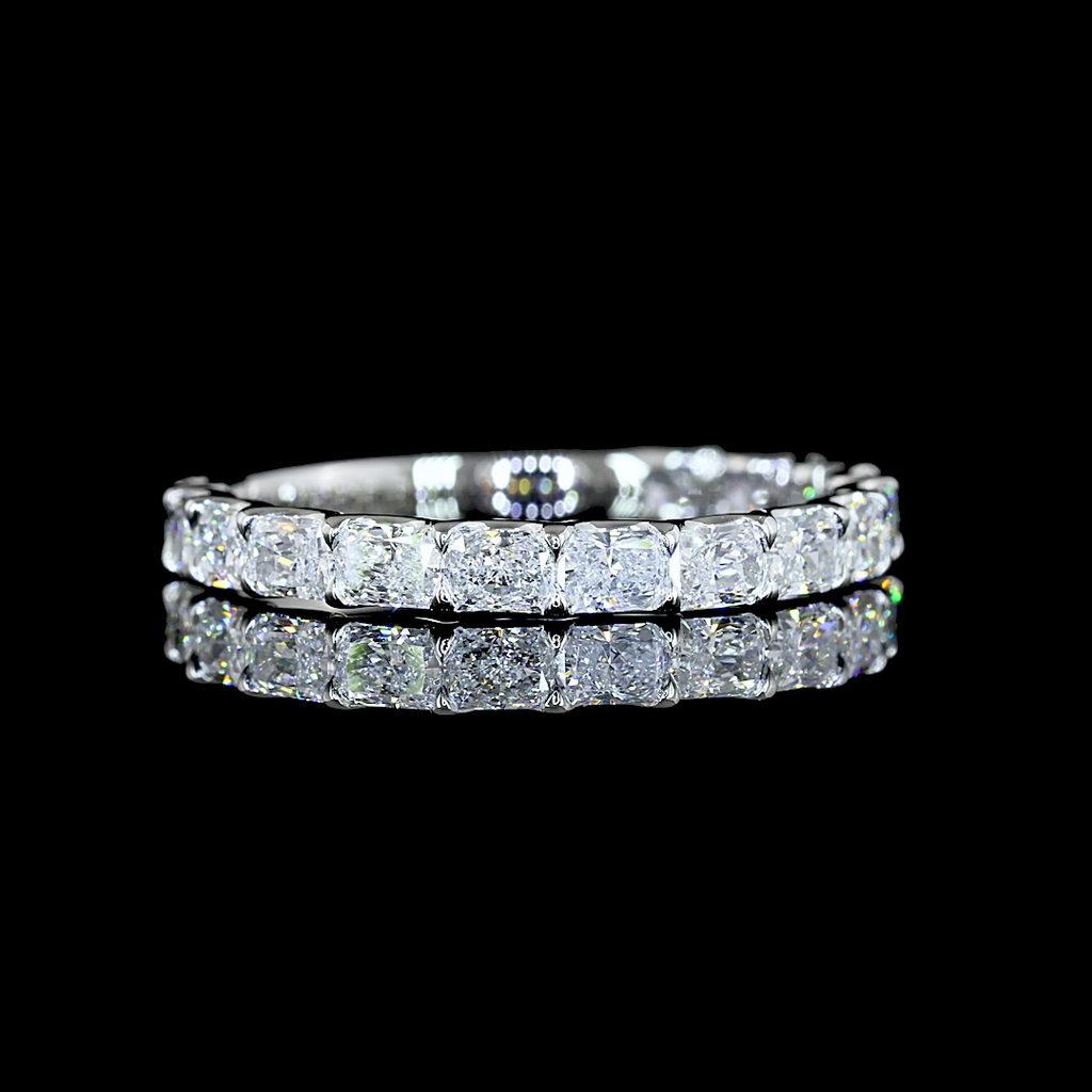 1.38 Cts Platinum Radiant Shape 3/4 Band Eternity Band