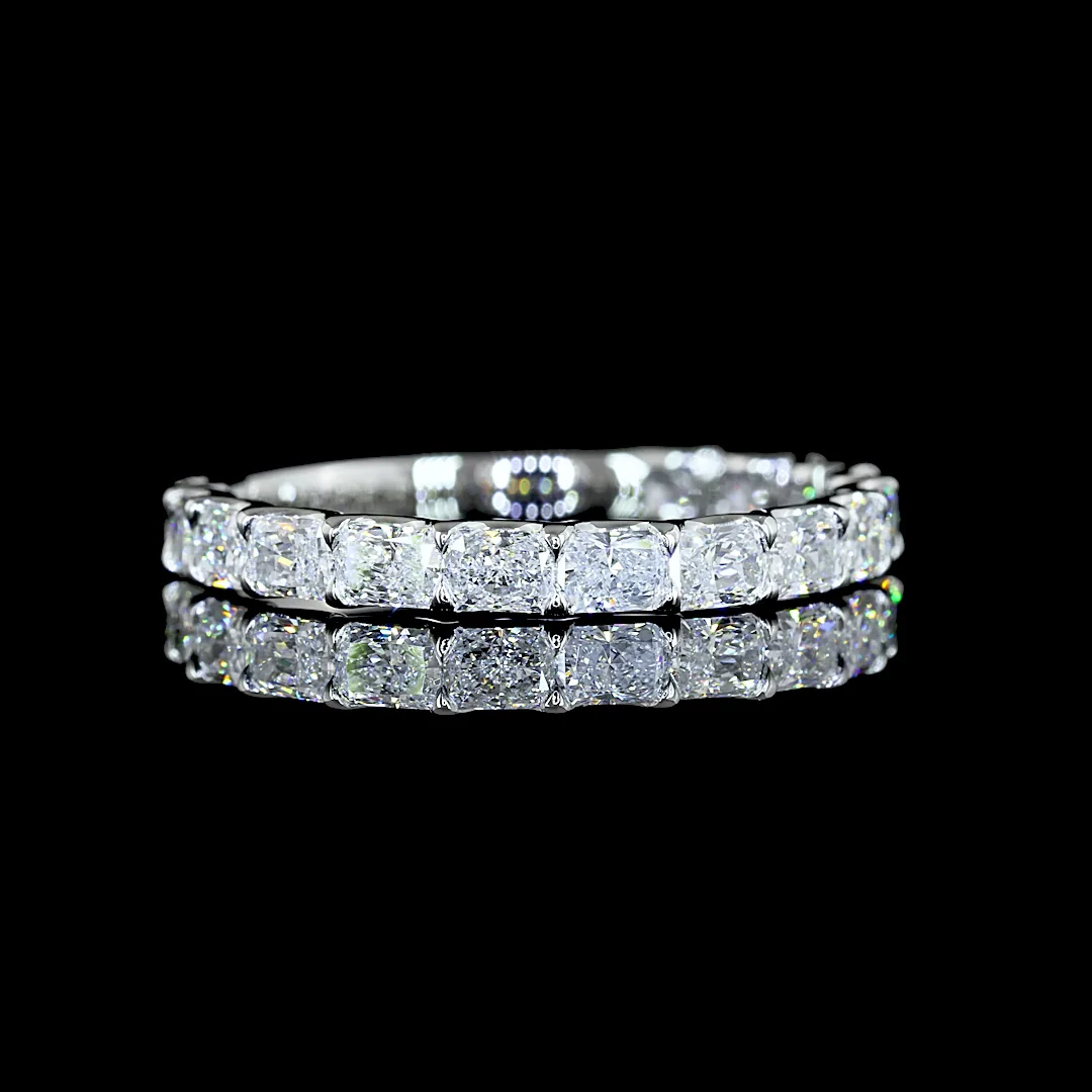 1.38 Cts Platinum Radiant Shape 3/4 Band Eternity Band