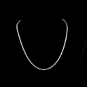 6.53 Cts 14k White Gold Round Shape Tennis Necklace