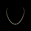 4.55 Cts 14k Yellow Gold Marquise Shape Riviera Necklace