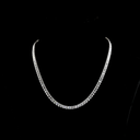 14.25 Cts 14k White Gold Emerald Shape Tennis Necklace