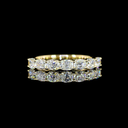 0.75 Cts 14k Yellow Gold Antique Cushion Shape 7 Stones Eternity Band