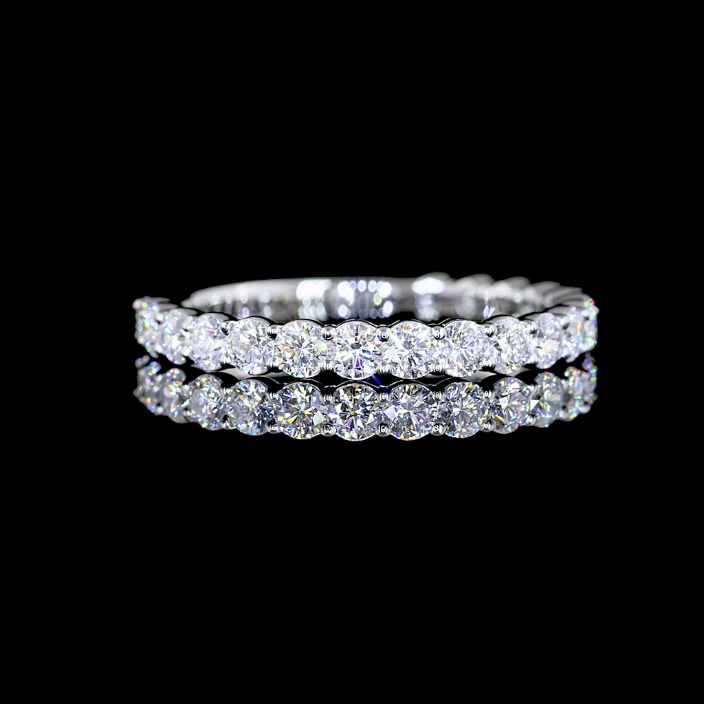 0.83 Cts Platinum Round Shape 3/4 Band Eternity Band