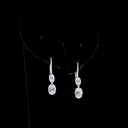 1.42 Cts 14k White Gold Oval Shape Hanging Earring