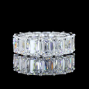 12.33 Cts 14k White Gold Emerald Shape Eternity Band Eternity Band