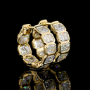 3.02 Cts 14k Yellow Gold Radiant Shape Huggies Earring