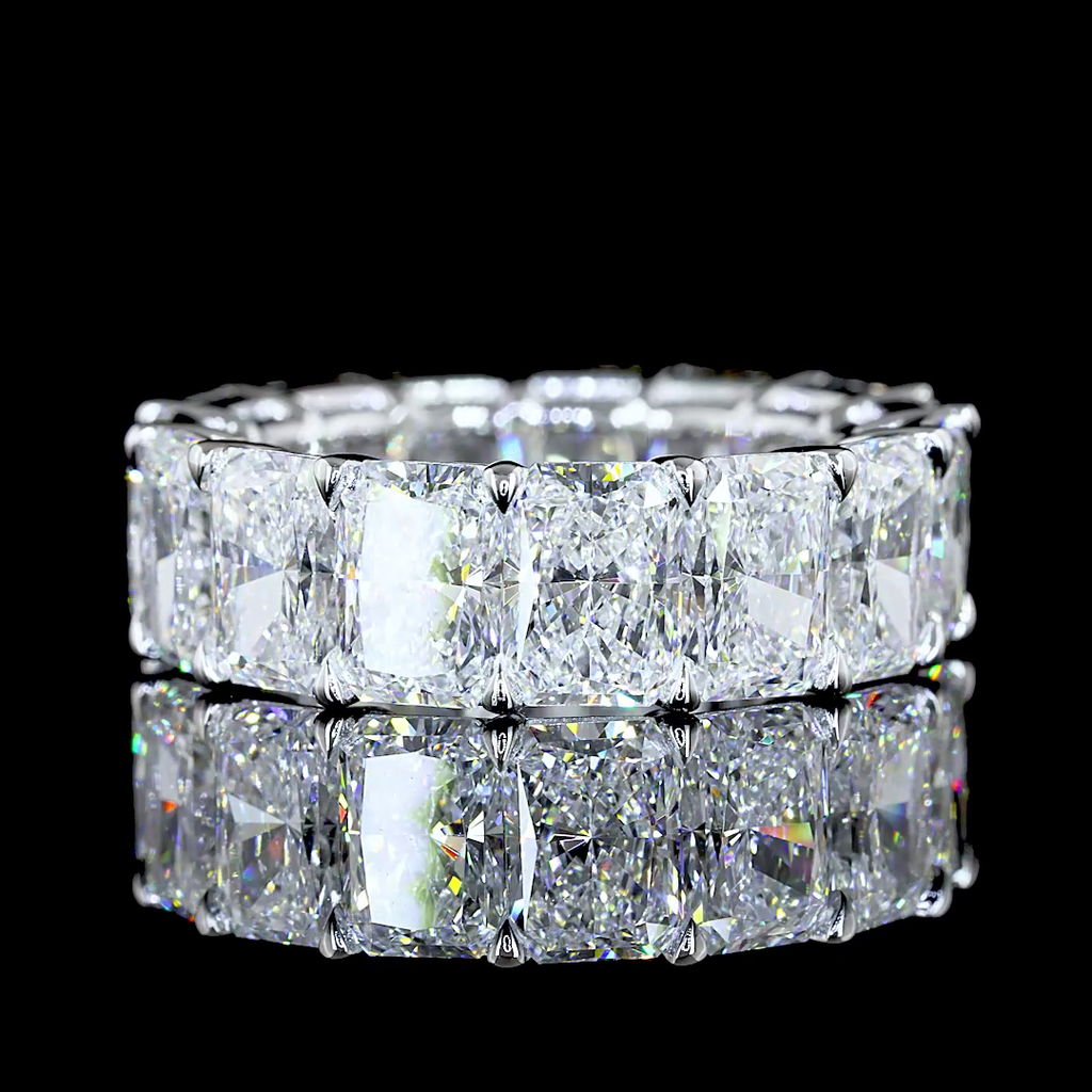 11.34 Cts 14k White Gold Radiant Shape Eternity Band Eternity Band