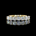 1.13 Cts 14k Yellow Gold Square Cushion Brilliant Shape 7 Stones Eternity Band