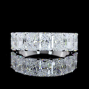 3.98 Cts 14k White Gold Radiant Shape 7 Stones Eternity Band