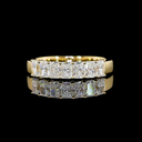 1.08 Cts 14k Yellow Gold Radiant Shape 7 Stones Eternity Band