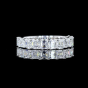 2.01 Cts 14k White Gold Asscher Shape Half Eternity Eternity Band
