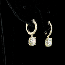 3.56 Cts 14k Yellow Gold Antique Cushion Shape Hanging Earring