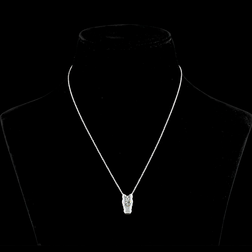 4.11 Cts 14k White Gold Horse Shape Symbol Pendant