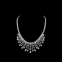 55.85 Cts 14k White Gold Round Shape Special Necklace