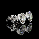 4.08 Cts 14k White Gold Old European Brilliant Shape Studs Earring