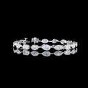 9.23 Cts 14k White Gold Mix Shape Station Bracelet
