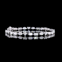 7.19 Cts 14k White Gold Mix Shape Station Bracelet
