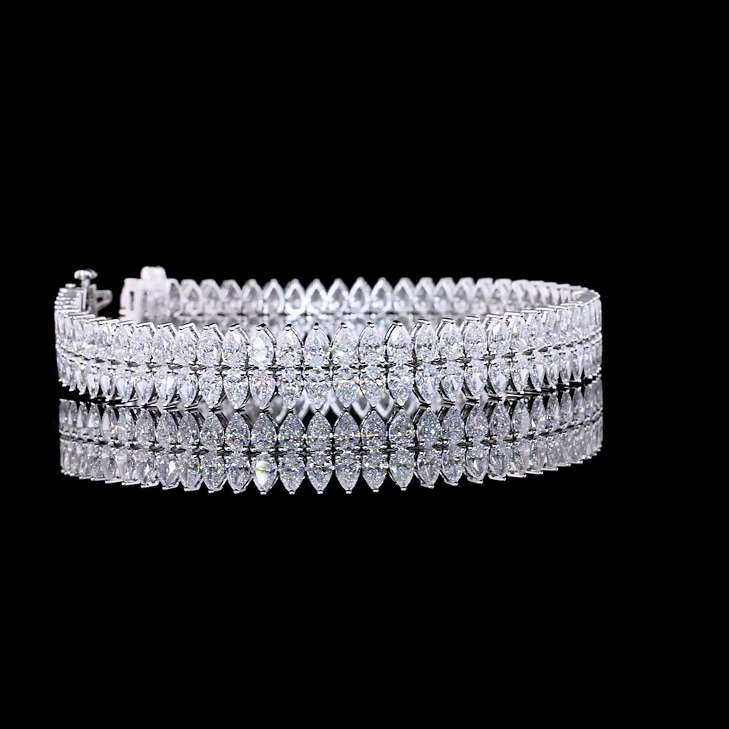 14.65 Cts 14k White Gold Pear Shape Special Bracelet