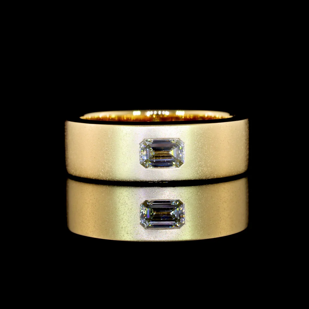 0.3 Cts 14k Yellow Gold Emerald Shape Solitaire Ring