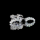 0.53 Cts 14k White Gold Round Shape Crawler Earring
