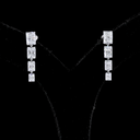 4.1 Cts 14k White Gold Radiant Shape Hanging Earring