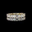 1.64 Cts 14k Yellow Gold Antique Cushion Shape 3/4 Band Eternity Band
