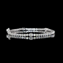 5.26 Cts 18k White Gold Oval Shape Station Line Tennis Bracelet